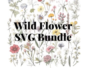 wild flower svg | svg files for cricut | flower svg | svg bundle | Botanical Svg | Floral svg |Botanical clipart |Flower Clipart |