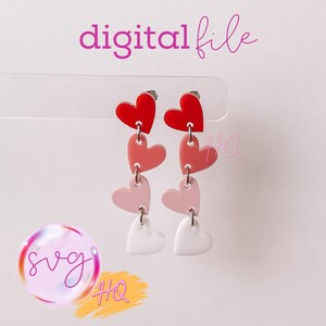 Pendientes colgantes de corazón SVG