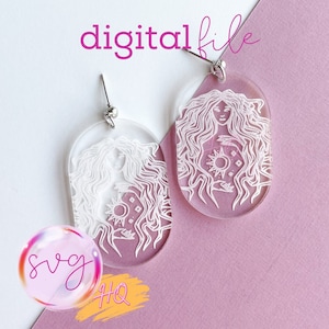 Celestial Goddess Earrings SVG