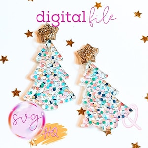 Christmas Tree Earrings SVG