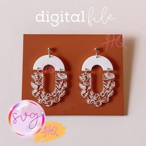 Pendientes florales festoneados SVG