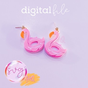 Flamingo Floatie Ohrringe SVG