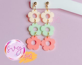 Daisy Dangle Earrings SVG