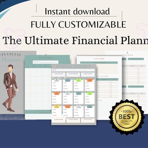 Planificador financiero digital para hombres, control de gastos y presupuesto (descarga digital)