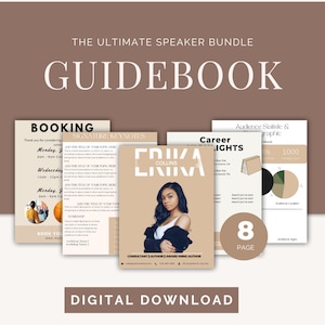 Customizable Public speaking media kit, public speaking booking gig, keynote speaker, canva  template motivational speaker booking template