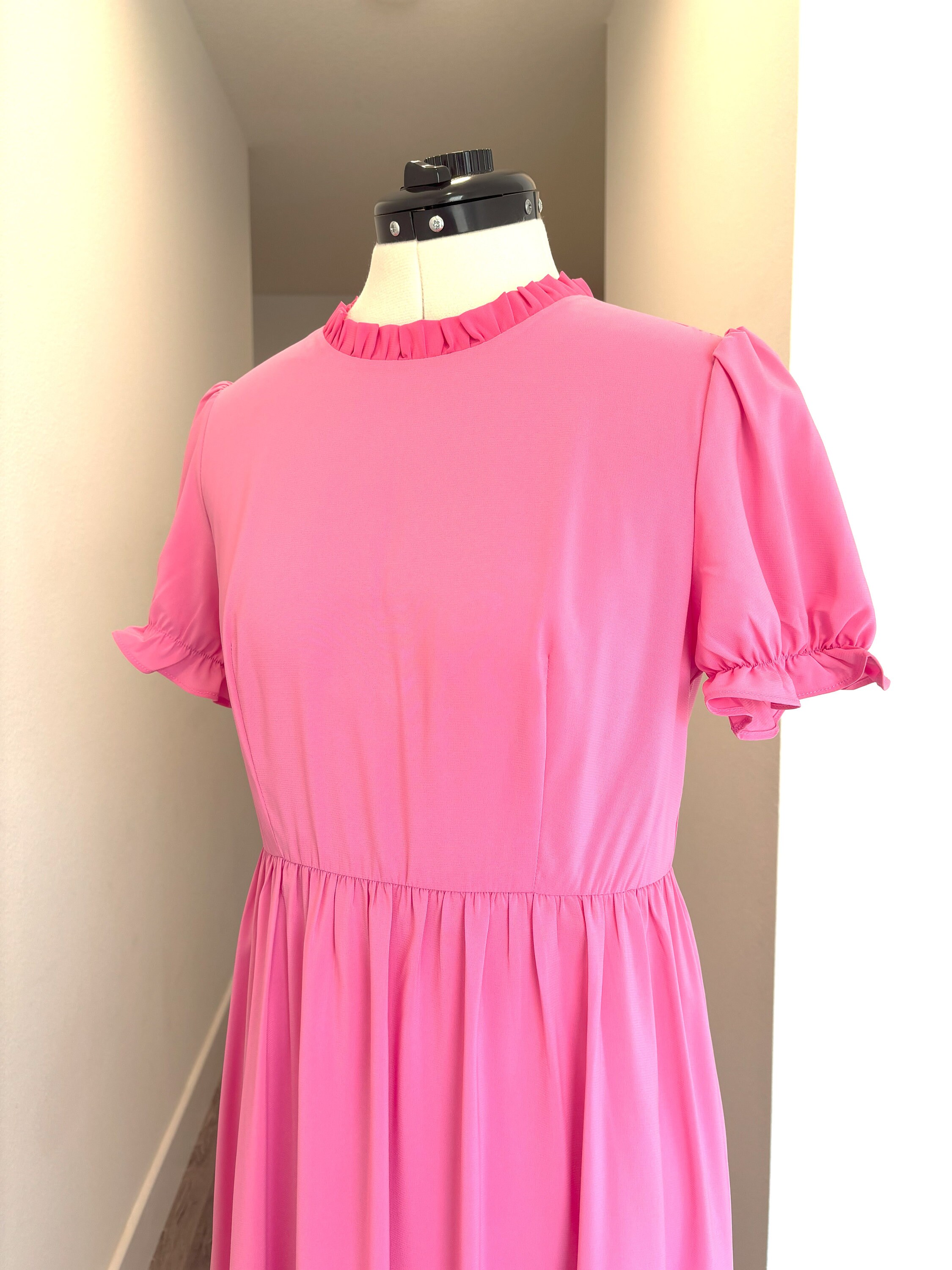 Ruehling Ruffle Dress Darling Duchess with Palm Beach Pink