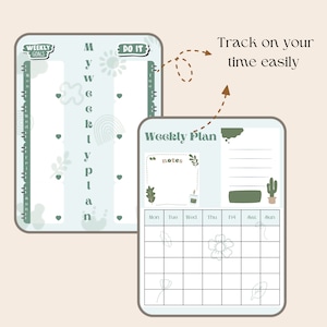 Daily Planner, Weekly Planner, Monthly Planner, Printable Planner Template, Digital Planner