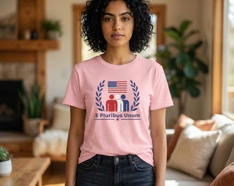 E Pluribus Unum Emblem Shirt Tee: Patriotic American Flag T-Shirt
