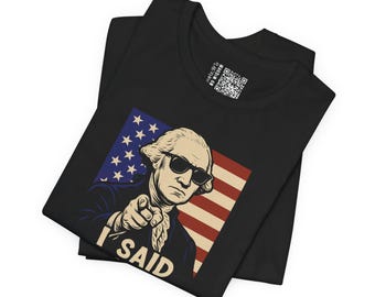 No Kings George Washington Illustration T-Shirt | Patriotic Funny Revolutionary Tee