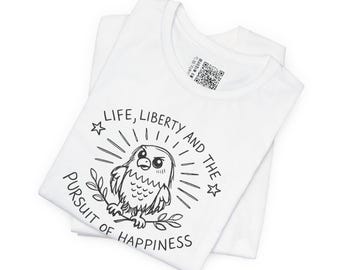 Patriotic Eagle Graphic T-Shirt: Life, Liberty, Pursuit of Happiness