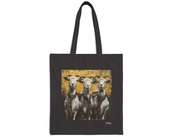Totes McGoats Cotton Canvas Tote Bag | Goat Illustration, Funny Farm Tote