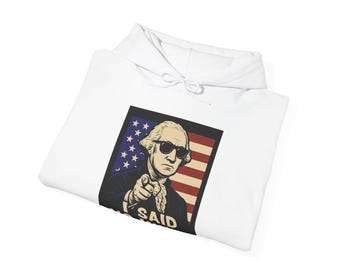 No Kings George Washington Hoodie: Patriotic Flag, Historical Humor
