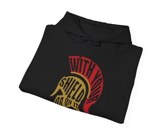 Spartan Helmet Hoodie: Warrior Mentality, Motivational Quote Sweatshirt