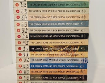 Enciclopedia Golden Home and High School, primera edición de 1961, 20 volúmenes. Juego completo. Poco o ningún uso, cubiertas en excelente estado.
