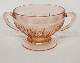 ヴィンテージ フェデラル グラス シャロン ピンク フット オープン