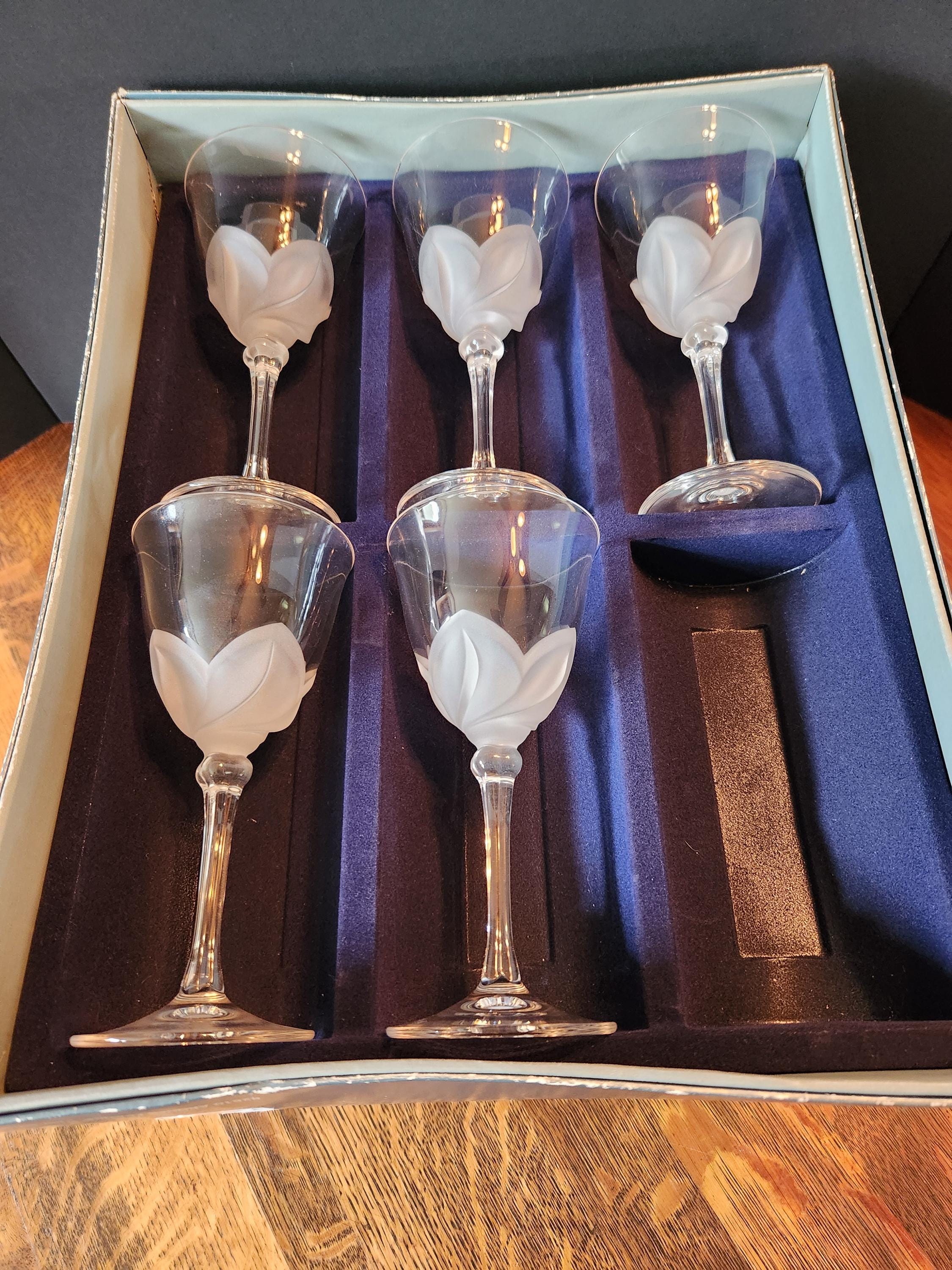 5 Pc J G Durand Crystal Wine Stem Glasses by Cristal D'arques