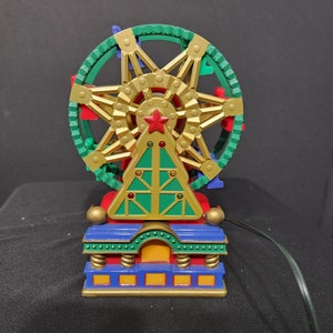 Mr. Christmas 1994 Ferris Wheel Ornament with lights, original in box with Hanger and adapter.