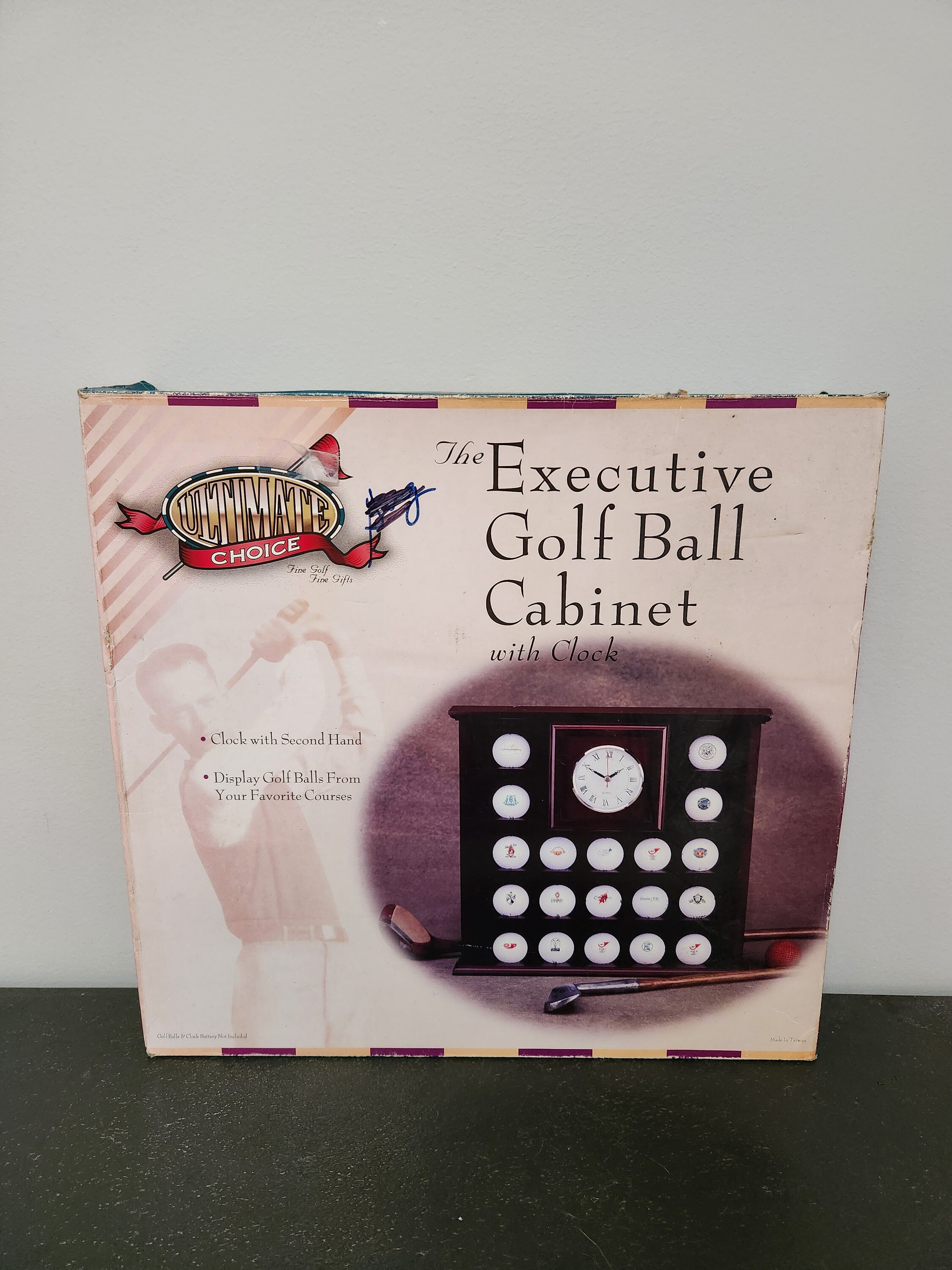 Wooden Display Golf Ball Box 5 Shelves With Clock Etsy