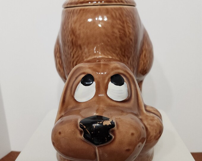 Mccoy LCC Vintage Hound Puppy Dog Cookie Biscuit Dog Treat Jar Canister