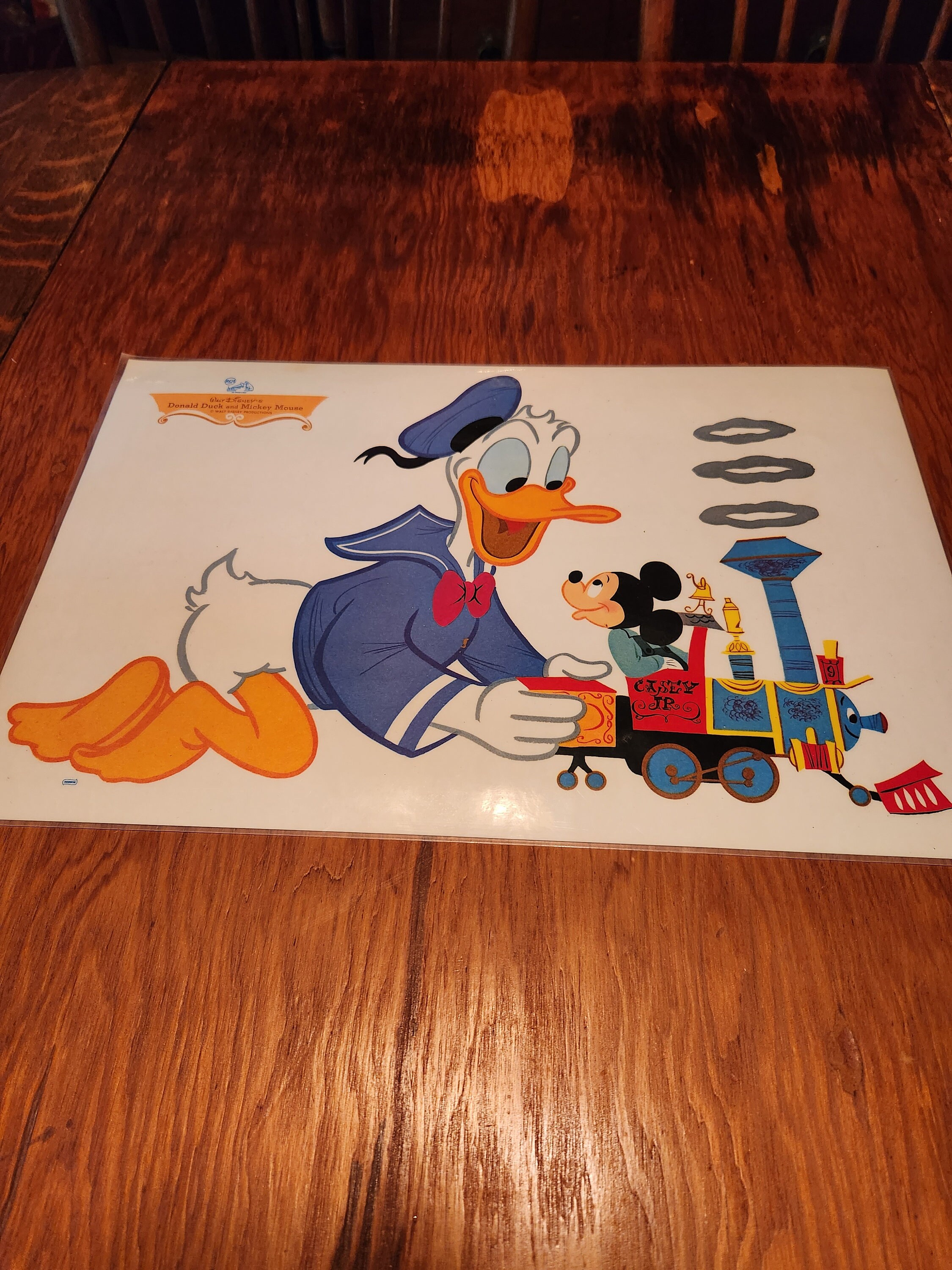 4 Disney Placemats Set of 4, Vintage Ludwig Von Drake, Pinocchio