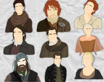 Sassenach, serie Outlander Clipart, Jamie y Claire Fraser Clip art.