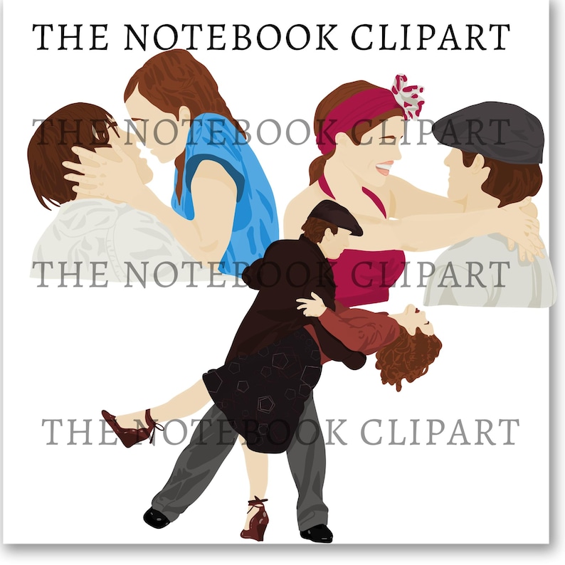 The Notebook Movie Clipart: Hand-Painted PNG Images (Digital Download) image 2