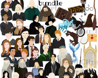 Paquete de 51 personajes y objetos de magos y estudiantes de magia, paquete de Hogwarts