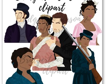 Bridgerton season 2 Clipart set, Kate and Anthony Clipart.