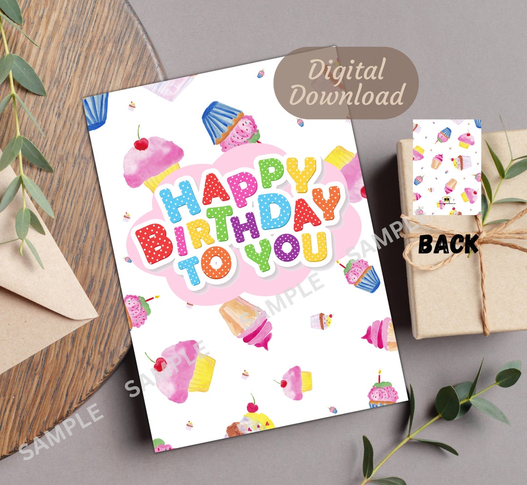 Cute Printable Birthday Card Digital Download Birthday Card - Etsy