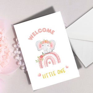 Carte de bienvenue de bébé personnalisée Jolie carte de bienvenue pour bébé fille Carte de bienvenue de petit bébé