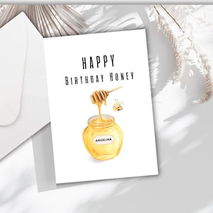 Carte d'anniversaire au miel, jolie carte d'anniversaire pour femme, mari, partenaire, douce carte d'anniversaire