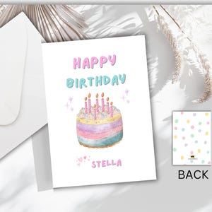 Carte d'anniversaire pour fille rose Jolie carte de joyeux anniversaire pour amis, fille, petite-fille, nièce