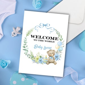 Carte de bienvenue personnalisée Carte de voeux personnalisée pour nouveau-né