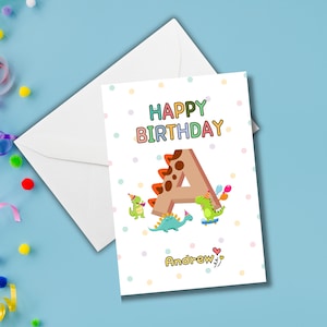 Carte d'anniversaire pour enfants Carte d'anniversaire dinosaure pour garçons Carte d'anniversaire personnalisée pour enfants Cadeau d'anniversaire Carte pour 3e anniversaire