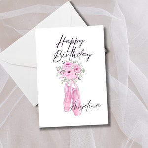 Carte d'anniversaire personnalisée avec prénom pour fille Carte d'anniversaire pour elle Jolie carte d'anniversaire
