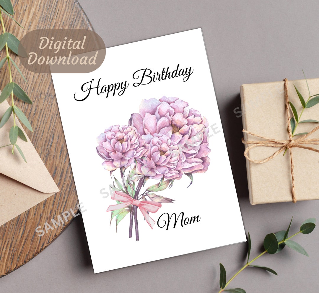 Birthday Cards for Mom Printable Birthday Card for Mother - Etsy