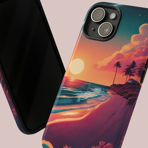 Coque pour iPhone Beach Sunset : double couche, finition brillante ou mate