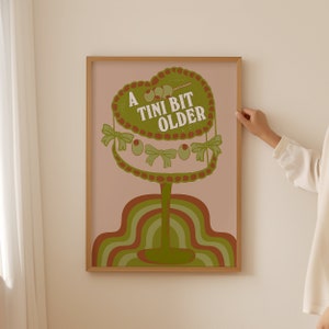 A Tini Bit Older: Retro Bar Cart Art, Mid Century Martini Unframed Giclee Print, Cool Cocktail Poster, Dopamine Decor for Home