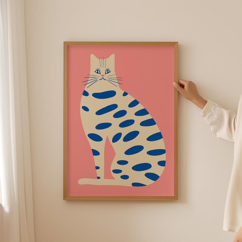 Rainbow Cat Poster: Vintage Feline Art, Retro Home Decor (Digital Download) image 7