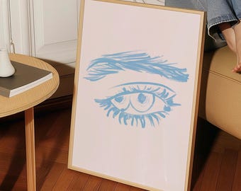 Eyeball painting, creepy eyeball art print, macabre wall decor, eye silhouette