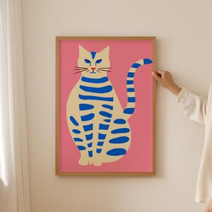 Rainbow Cat Poster: Vintage Feline Art, Retro Home Decor (Digital Download) image 8