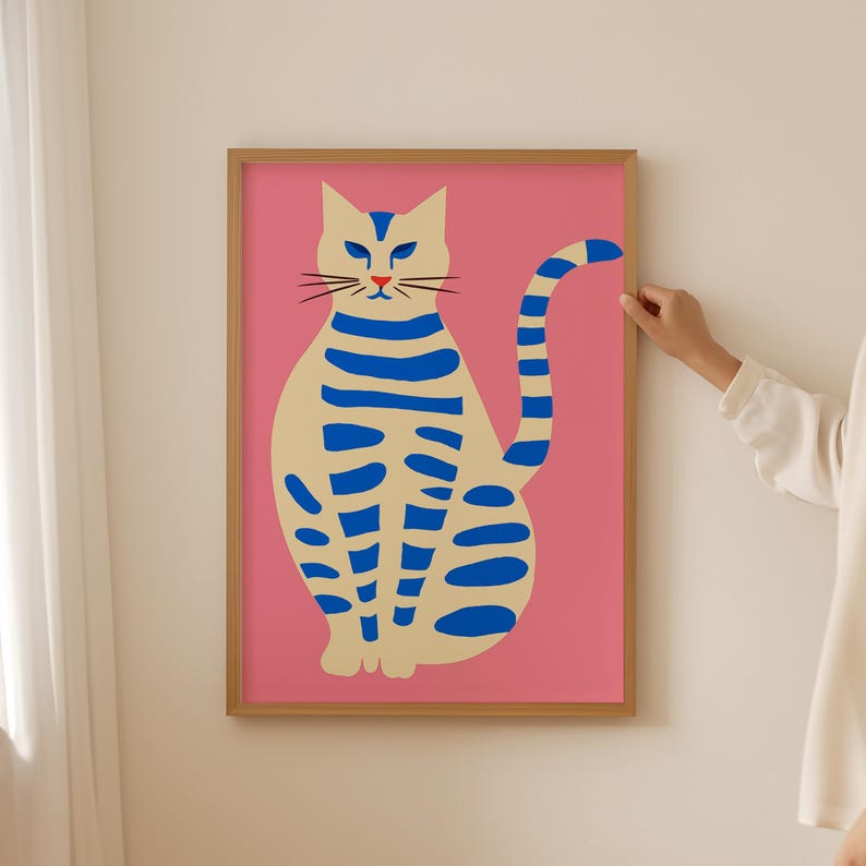 Rainbow Cat Poster: Vintage Feline Art, Retro Home Decor (Digital Download) image 8