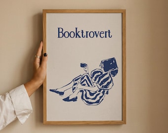 Booktrovert Art Giclee Print: Reading Nook Library Wall Decor