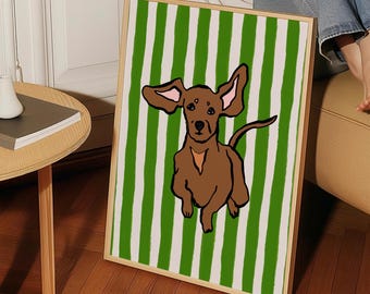 Dachshund Art Print: Whimsical Wiener Dog Poster for Dog Lovers