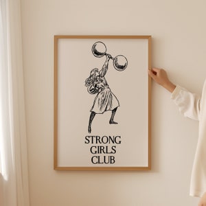 Strong Girls Club Retro Print: Feminist Bedroom Decor (Digital Download)