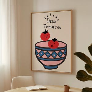 Deux Tomates Vintage Kitchen Art Print | Kitchen Decor | Unique Gift Ideas | Unframed Colorful Giclee Print