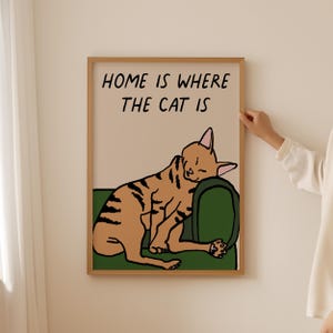 Orange Tabby Cat Art Print: Whimsical Ginger Cat Portrait (Digital Download)