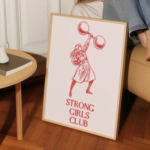 Strong Girls Club Retro Print: Feminist Bedroom Wall Decor (Digital Download)