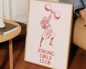 Strong Girls Club Retro Print: Feminist Bedroom Wall Decor (Digital Download)