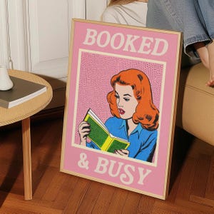 Booked And Busy Pop Art Print: Vintage Comic Style Wall Decor Digital Download